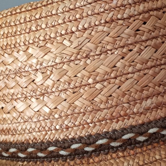 Trilby Straw Hat Vintage Size S/M EUC - Picture 3 of 11